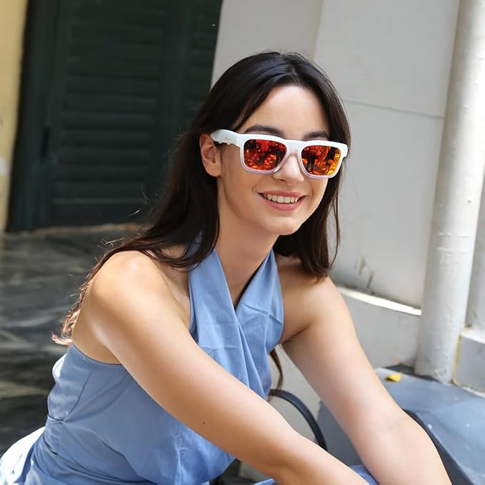 OhO sunshine Bluetooth Audio Sunglasses, Lightweight Open Ear Sport Glasses, 10H Playtime,Water Resistant with Voice Control