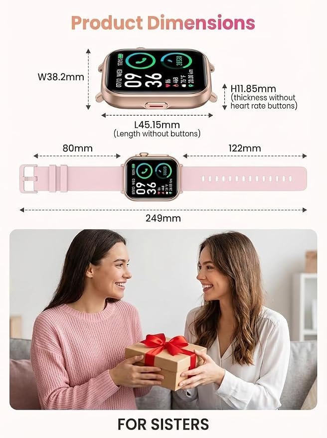 SKG Smart Watch for Women Men Android iPhone, with Alexa Built-in & Bluetooth Call (Answer/Make Call) 1.69" Fitness Tracker with IP68 Waterproof, 60+ Sports, Heart Rate SpO2 Monitor, V7 Pro