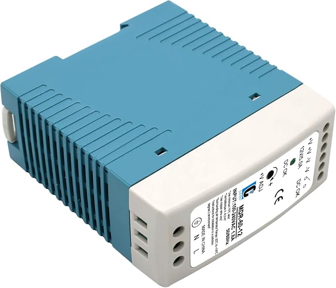 DIN Rail DC 12V Switching Power Supply MDR 60W (Input:100-240VAC,Output:12VDC,50/60HZ) Switch Converter (12V 5A)