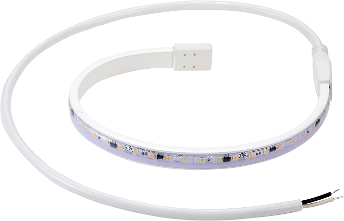 Maxxima 18 in. Hardwired LED Under Cabinet Strip Light, 690 Lumens, 3000K Warm White, Kitchen and Living Room 120V White Cove Lighting, No Power Supply Needed