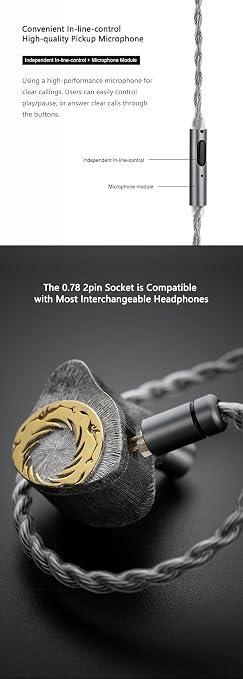 Moondrop MC2 Microphone Upgrade Cable 3.5mm 0.78mm 2pin Earphone Upgrade Cable