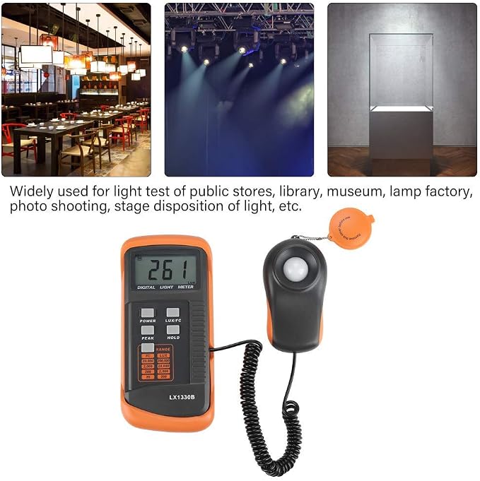 LX1330B Digital Luxmeter LCD Display Light Meter Lux Meter Photometer 0-200,000 Lux Testing Illuminometer