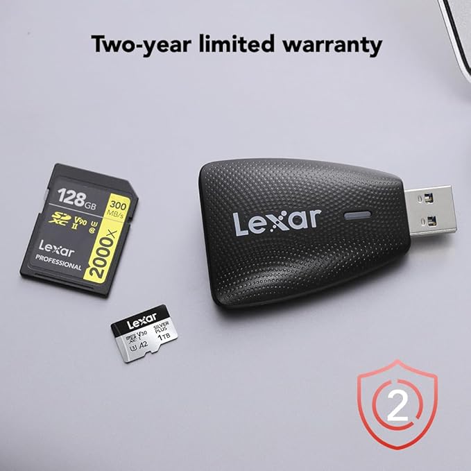 Lexar Multi-Card 2-in-1 USB 3.1 Reader, Works with SD and microSD Cards (LRW450UBNA)