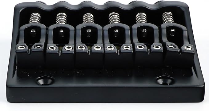 Zinc Alloy Headless Electric guitar Bridge,6 String Fixed Bridge - String Spacing 10.5mm(13/32"),Fits for 6-String Headless Electric Guitar Replacement Parts(Matte Black)