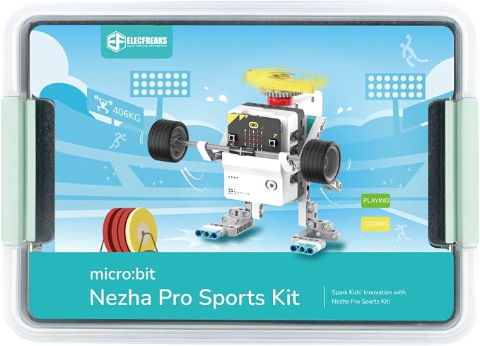 ELECFREAKS Micro:bit Sport Kit with Nezha Pro Expansion Board 11+ Learning Projects,microbit Planet X Sensors Starter Kit with Closed Loop Motor(Without Micro:bit)