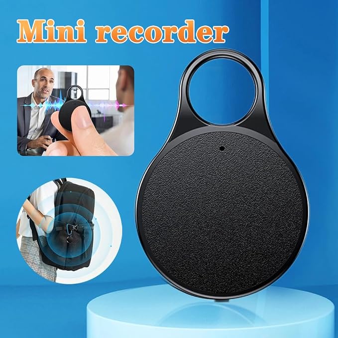 Mini Digital Voice Recorder Keychain 32GB, Voice Activated Recorder with 20 Hours Continuous Recording, Noise Reduction Audio Recorder Dictaphone MP3 Player for Lectures, Meetings, Class, Interviews