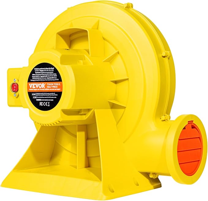 VEVOR Inflatable Blower, Electric Air Blower, Bounce House Blowing Pump, Commercial Corded Fan Pump for Castle Wate Slides Water Slide Bouncy Castle