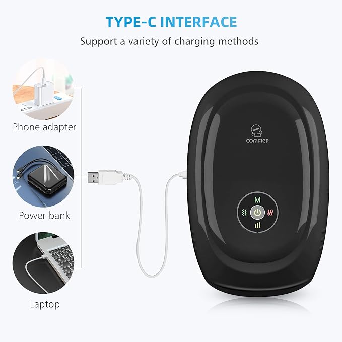 COMFIER Hand Massager with Heat and Compression, Cordless Hand Massager for Arthritis and Carpal Tunnel, Wrist, Finger Massage for Mom, Dads, Women and Men (Black)