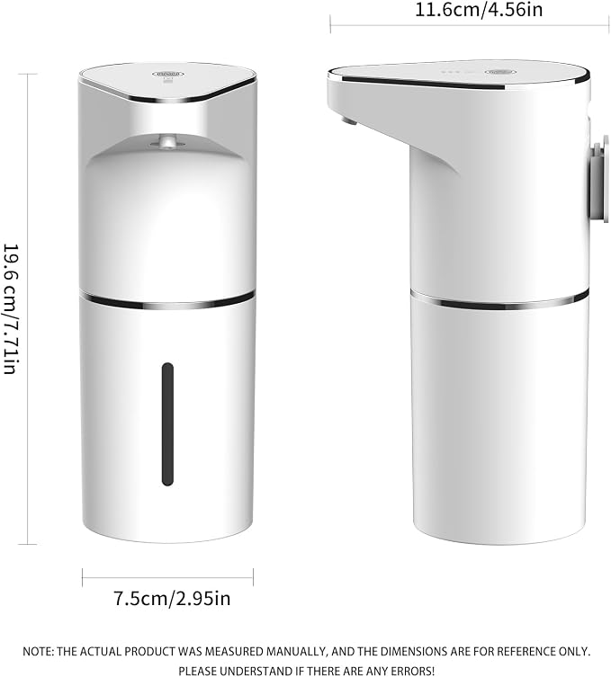 Automatic Foam soap Dispenser, Rechargeable Electric Hand Wash Unit with Motion Sensor, 3 Adjustable Speeds, 350ml Capacity