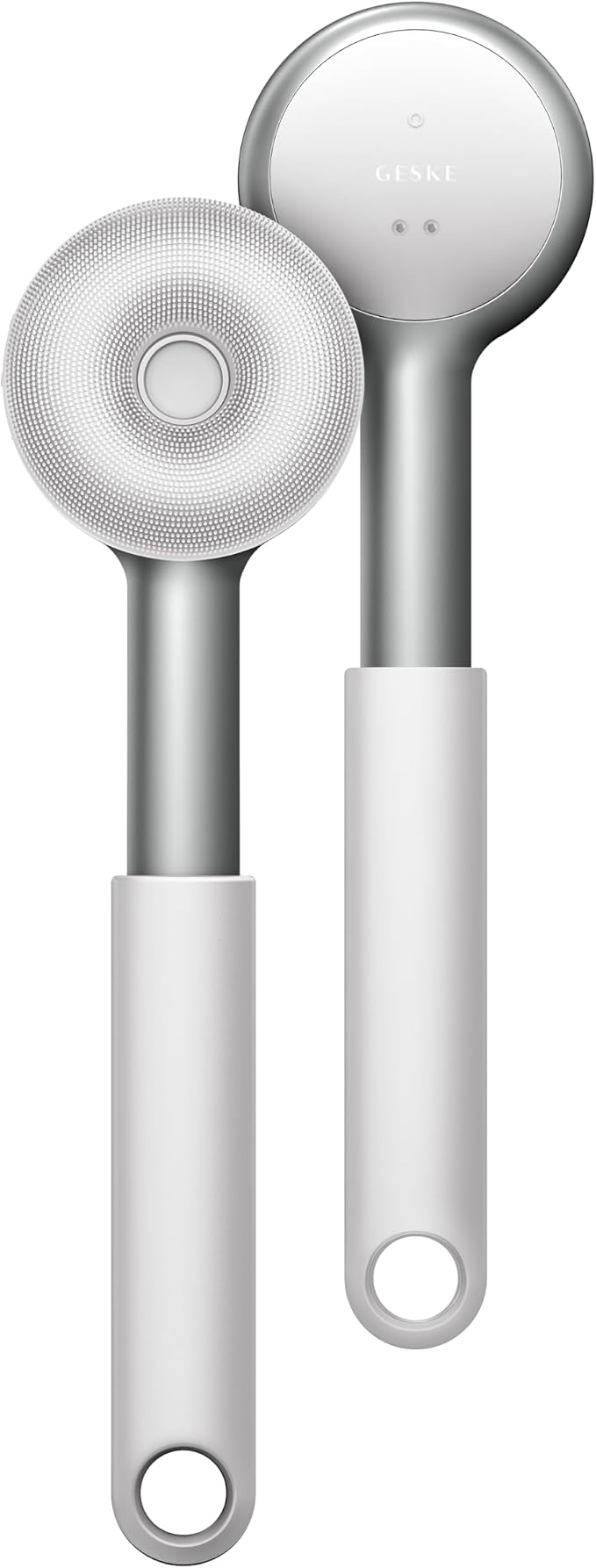 GESKE LED Sonic Full-Body Brush | 9 in 1 | Body Cleansing Brush & Intensive Exfoliator with LED | with SmartSonic Pulsations | Expert Deep Cleansing & Massage | Rough Skin Remover | Adjustable Handle