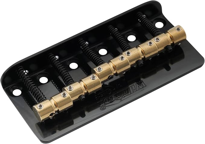 Wilkinson WBBC5 18mm 5-String Bass Bridge Brass Saddles for Precision Jazz Bass, Black