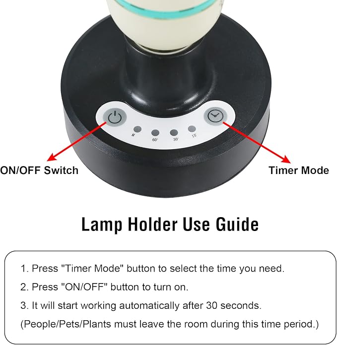 36Watts UV Sanitizer Lamp with Remote Control Powerful Ozone UVC Light with E26 Base for Basement/Bedroom/Kitchen/Office/Storehouse/Car, 3-Gear Timer 110V with Ozone