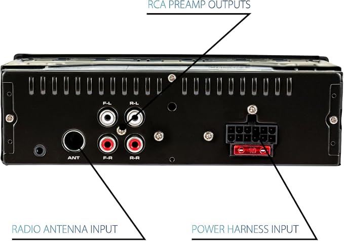 Dual Electronics MXD140B Marine Stereo with Built-in Bluetooth | Single DIN 8-Character Sunlight-Readable LCD Display | Weatherproof | AM/FM Stereo Receiver | USB Port with 2.1 A Charging | Black