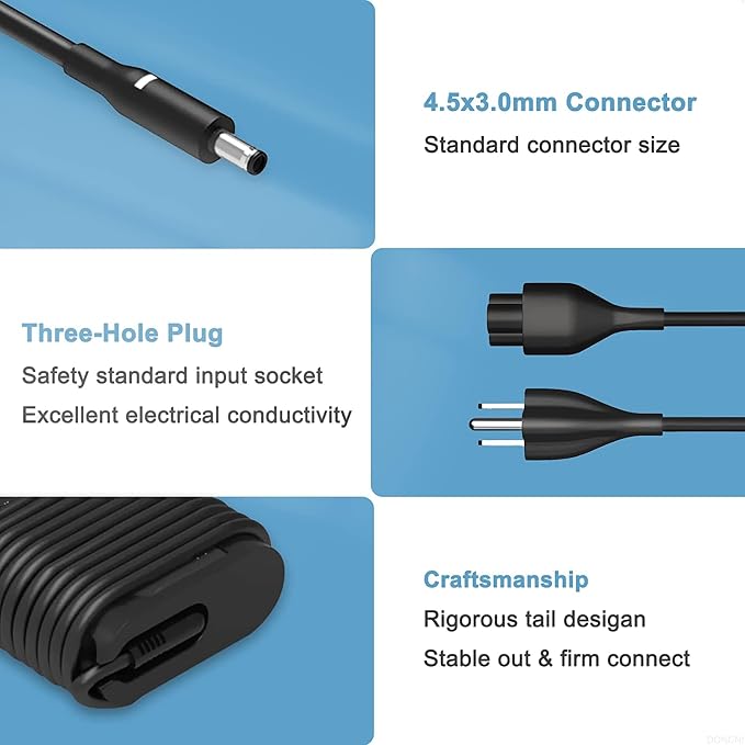 130W AC Adapter Charger for Dell OptiPlex 9020 7010 7020 7040 7050 7060 7070 7080 5050 5060 5070 5080 5090 3040 3050 3070 3080 3090 MFF Business Desktop,Inspiron 5420 5415 5410 All-in-One Power Cord