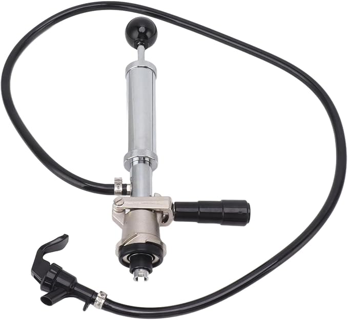 Stainless Steel Beer Keg Pump 4Inch Portable Tap - Manual Hand Pump for Homebrew Kegerator Outdoor Party Bar Restaurant Wedding with Hose Clamp(Type S)