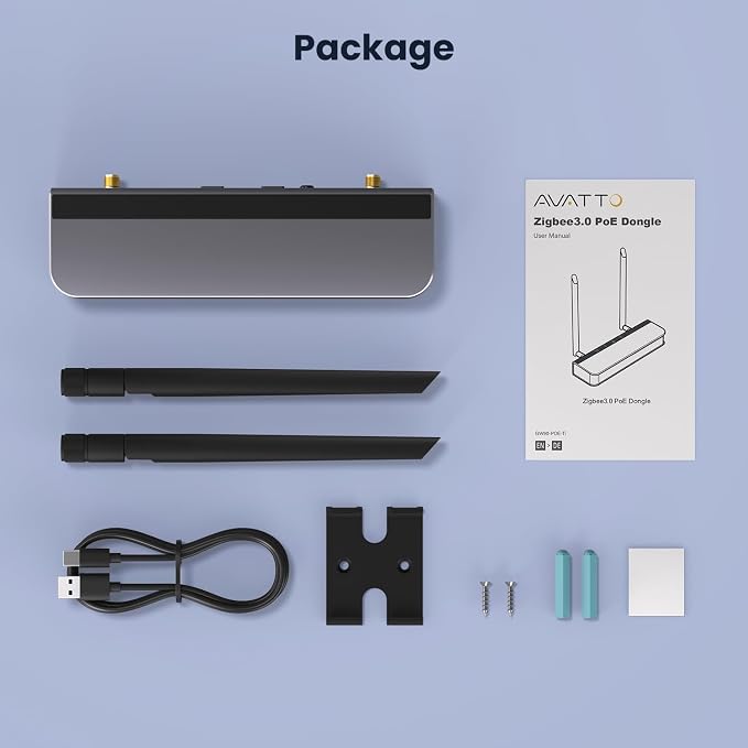 AVATTO Zigbee 3.0 PoE Dongle with Ethernet, USB, and Wi-Fi, ESP32+CC2652P Chip, Zigbee Coordinator/Router for Home Assistant, Zigbee2MQTT, ZHA