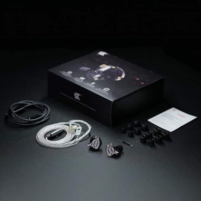 KZ ZS10 Pro 2 USB C Headphones with Mic lEM for Gaming in Ear Monitors Hybrid 4BA+1DD, Deep Bass Comfort-Fit Wired Earbuds High-Definition Decoding DSP with 4 EQ Modes