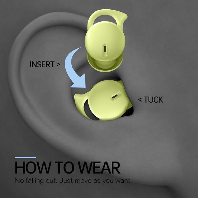 Invisible Sleep Headphones,Sleep Earbuds for Side Sleepers,Small Comfortable Fit Noise Blocking Sleep Ear Buds,Bluetooth 5.3 Wireless Earbuds, in-Ear Ear Buds for Sleeping, Working (Green)