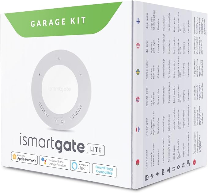 ismartgate LITE Smart Garage Door Opener Remote, APP Control, Compatible with Apple Homekit, Amazon Alexa, Google Assistant, IFTTT, Compatible with All Garage doors. Wireless sensor included.