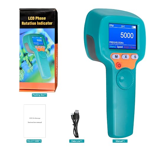 Digital Handheld Stroboscope 60-999,999 FPM/Hz Non Contact Strobe Tachometer, Adjustable Flash Rate LED RPM Meter with 0.001% High Accuracy for Motor, Fan, HVAC, Car, Industrial - RQ-DT100B