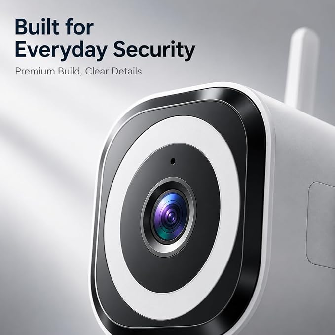Cameras for Home Security Indoor Outdoor, Dual Antenna 5G/2.4G WiFi Security Camera, Plug-in Stable Live View, 2K Color Night Vision, 4X Zoom, 2-Way Audio, IP66, SD/Cloud
