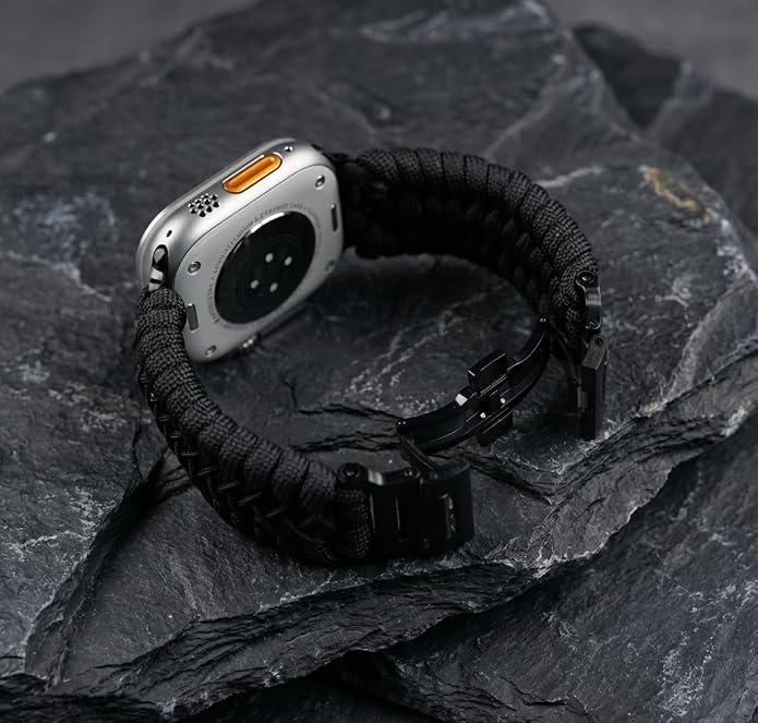Tefeca Titan Series Paracord Band Compatible with Apple Watch Ultra 2/49mm, Series 10/46mm, 9/8/7/45mm, SE2/SE/6/5/4/44mm, and 3/2/1/42mm