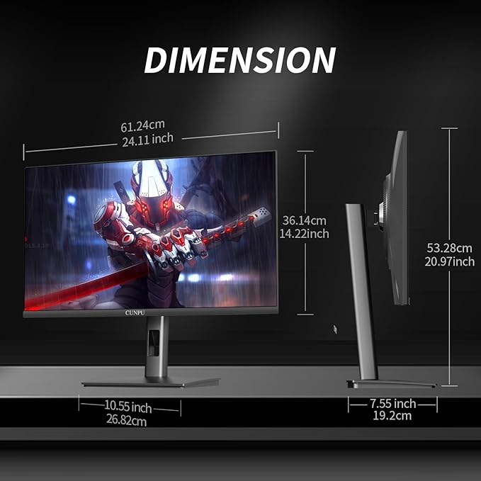 CUNPU 27 Inch 1440P 240Hz Gaming Monitor, Fast IPS, 1ms GTG QHD Gamer Monitor, FreeSync & G-Sync, HDR, 128% sRGB, Height/Pivot/Tilt/Swivel Vertical Monitor, Built-in Dual Speaker, HDMI/DP
