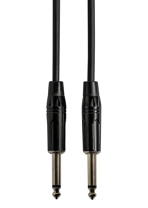 Gearlux Instrument Cable/Guitar Cable, 1/4 Inch, Straight to Straight, Black, 6 Feet - Single Pack