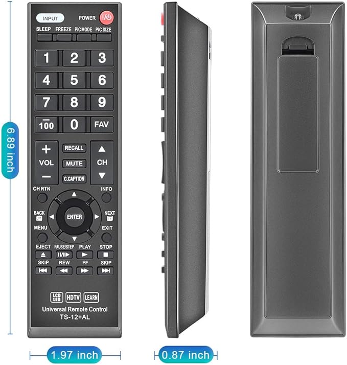 Gvirtue Universal Remote Control Compatible Replacement for Toshiba TV/ HDTV/ LCD/ LED, CT-90325 CT-90326 CT-90329 CT-8037 CT-90302 CT-90275 CT-90 CT-90366