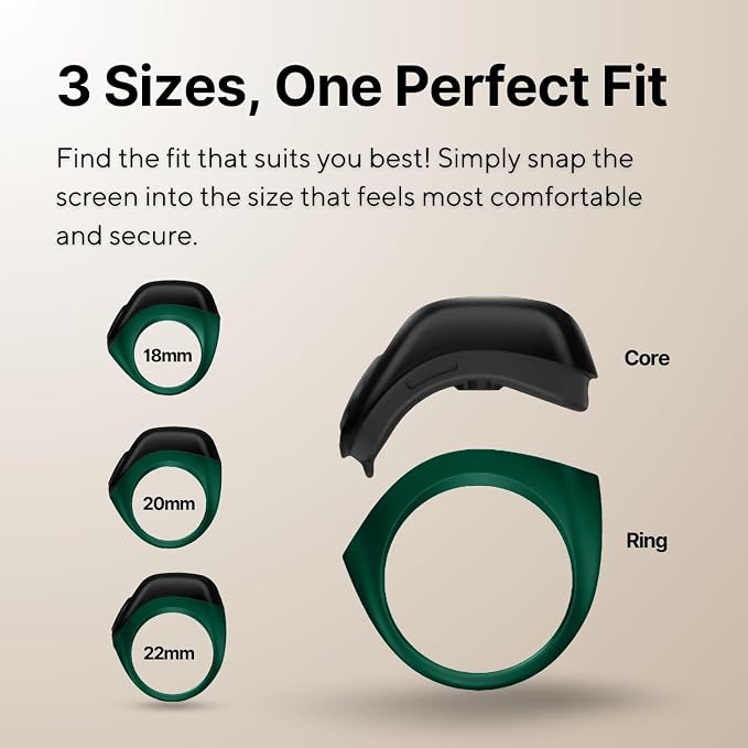 TAKVA - Zikr Ring Jood | Improved, Smart Tasbih Ring (Interchangeable Ring Sizes) (Black)