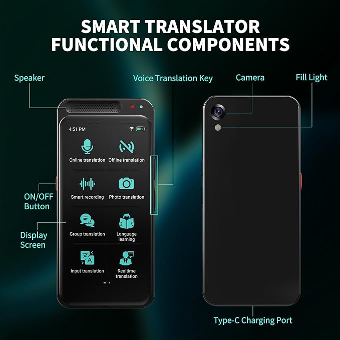 Language Translator Device No WiFi Needed, VORMOR Upgraded AI Translator Two Way Real Time Voice Translation with 150+ Languages Offline&Recording&Photo&Text Translation for Business Learning Travel