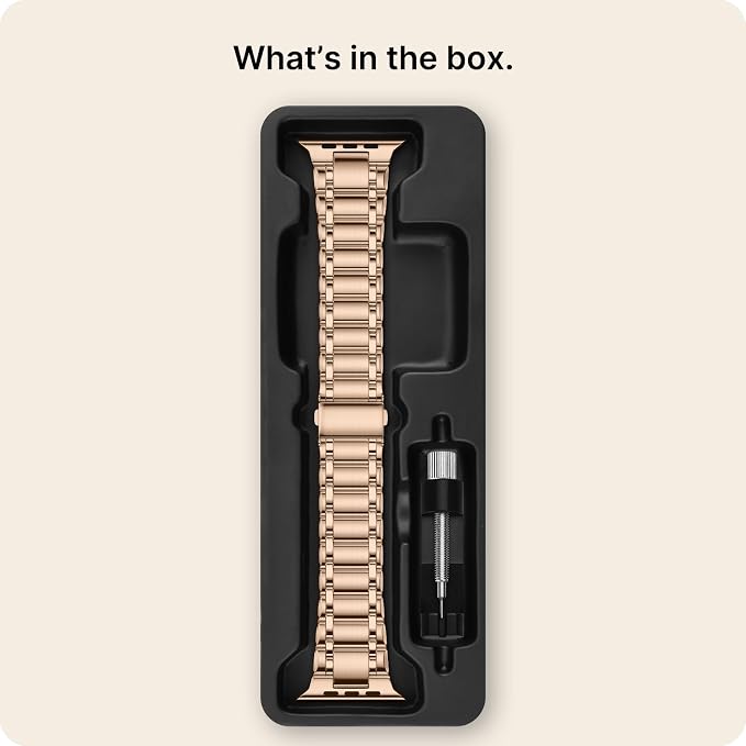 Fullmosa Bands Compatible with Apple Watch Band 49mm Ultra3 2 1, Stainless Steel iWatch Band with Case for Apple Watch, Rose Gold