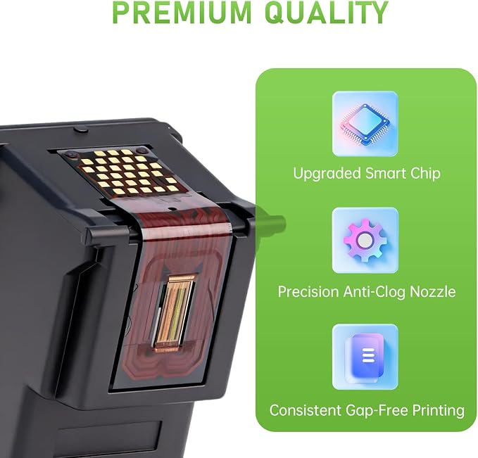 62 Ink Cartridge 62XL Black and Tri-Color Combo Pack, Compatible with HP62 HP62XL Printers, Envy 7640 5540 5660 7645 OfficeJet 5740 200 250 8040 (1 Black, 1 Tri-Color)