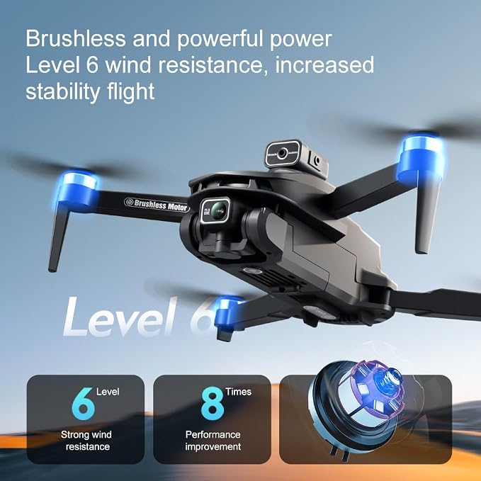 FPV Drone with 4K UHD Camera for Adults, V168 Pro Max GPS Drone with 360° Obstacle Avoidance Brushless Motor RC Drone with 4.5" HD Screen on Controller, Auto Return Altitude Hold Follow Me Headless Mode, Optical Flow Hover Foldable RC Quadcopter with S...