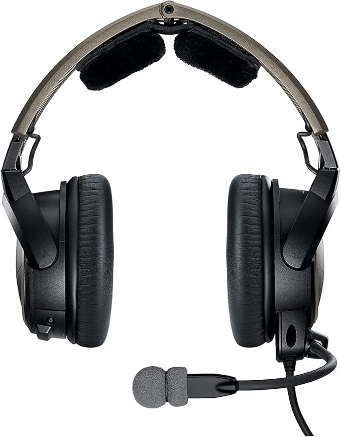 SOULWIT Ear Pads for Bose A20/A10 Aviation Headset, EarPads Cushions with Soft Protein Leather, High-Density Noise Isolation Foam - Black