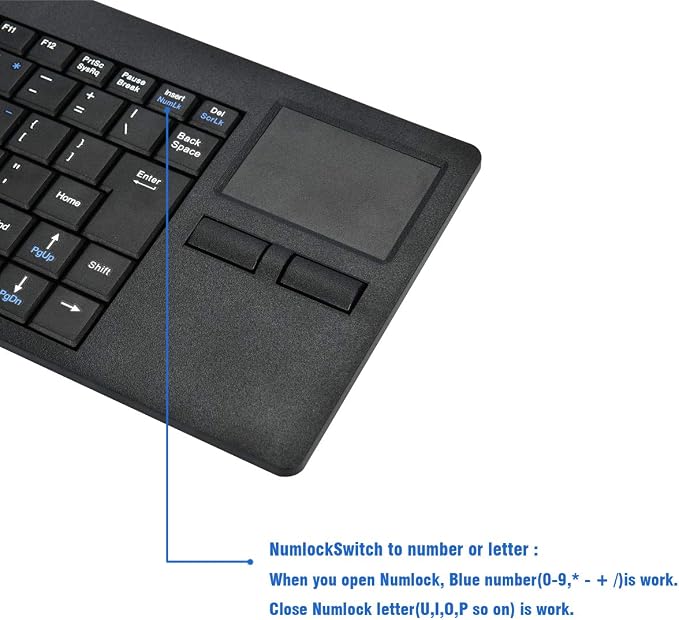 MCSaite Wired Silm Keyboard with Touchpad - Portable Scissors Foot Structure - USB Port with 1 Hubs Fit with Professional or Industrial Use