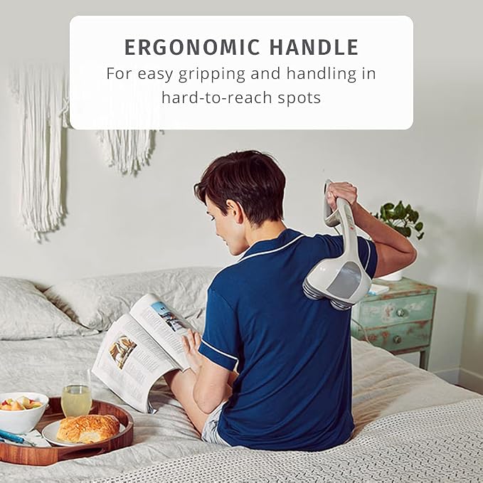 Homedics Back Massager - Heated Automatic Percussion Back, Body and Neck Massager with Duel Pivoting Heads, Interchangeable Nodes, for Shoulders, Legs and Feet, White