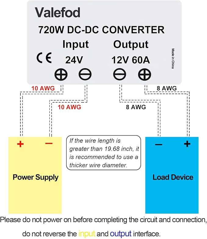24V to 12V 60A 720W Step-Down Transformer DC to DC Buck Converter DIY Power Supply