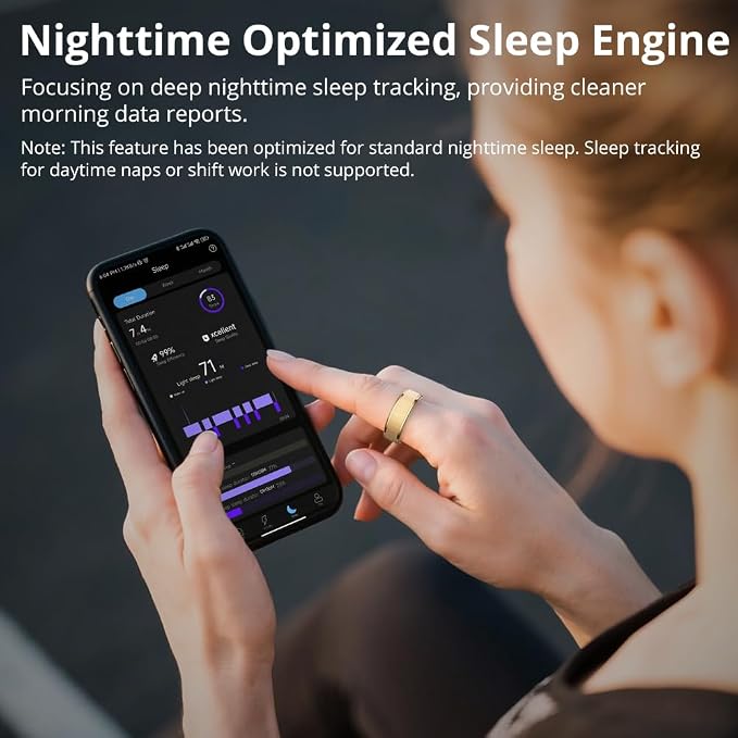 COLMI R10 Smart Ring, Smart Health Ring for Women, Features Heart Rate, Blood Oxygen, Sleep Monitoring, Pedometer, and Fitness Tracker, No Subscription Fee. (Rose Gold, 10#)