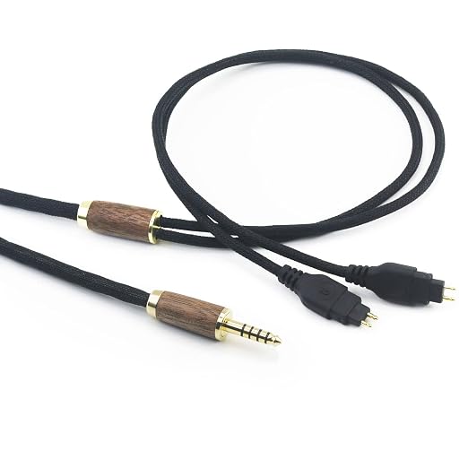 NewFantasia 4.4mm Balanced Cable Replacement Upgrade Cable Compatible with Sennheiser HD600, HD650, HD580, HD660S, HD58X, HD660S2, HD6XX Headphone 7N OCC Copper Silver Plated Cord Walnut Wood Shell