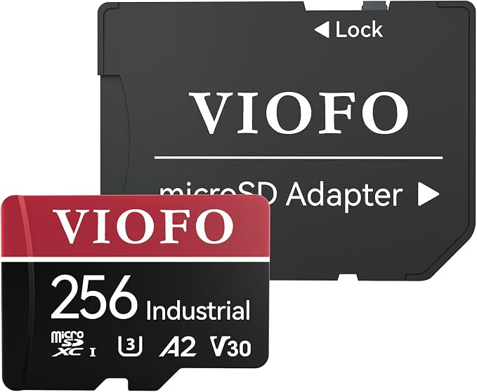 VIOFO 256GB Industrial Grade High Endurance microSDXC Card for Dash Cam & Security Camera, U3 A2 V30, up to 100MB/s, 4K UHD & Continuous Loop Recording, High Temperature Resistant, Adapter Included