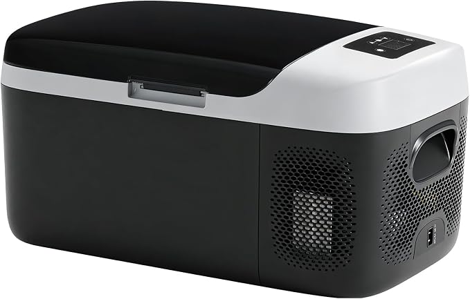 OLIXIS Portable Car Refrigerator, 17QT Single-Zone Electric Cooler for Vehicles, -4℉-68℉ Freezer Smart Control via Bluetooth with Car Battery Protection, Child Lock, 12/24V DC & 100-240V AC Powered