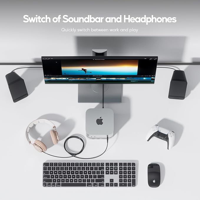Mac mini M4 Dock with 8TB M.2 SSD Enclosure (SSD NOT Included), Mac mini M4/ M4 Pro Hub Stand with HDMI 4K@60Hz, 2024 MacMini USB C Hub Accessories, 3 USB A, SD/TF, 3.5mm Audio