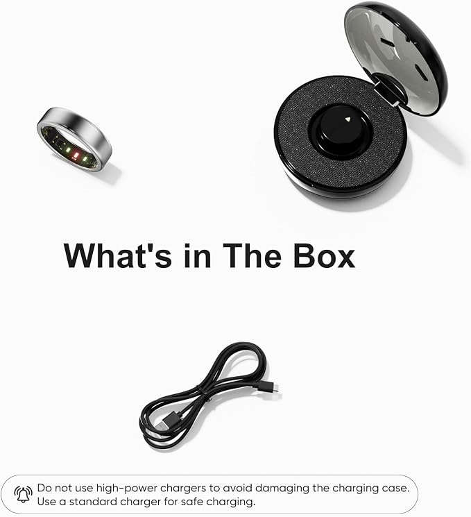 Smart Ring, Titanium Health & Fitness Tracker with Sleep, Heart Rate & SPO₂ Monitoring, Ultra-Light, 4–6 Day Battery, No Subscription, for Women & Men (Silver 8