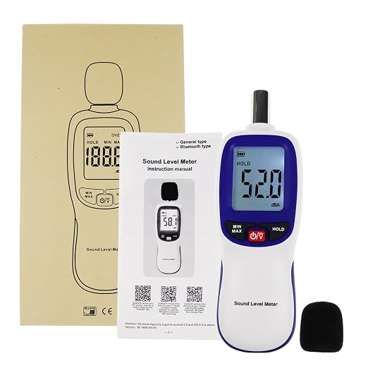 Professional Sound Level Meter with Bluetooth & 20,000 Data Logging | Max/Min/Hold Alarm | High Accuracy dBA Noise Tester with LCD Backlight for Home, Office & Industrial Use