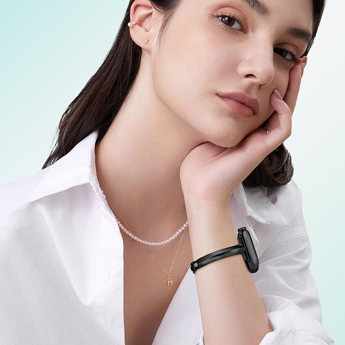 Missair Thin Band Compatible with Apple Watch 38mm 40mm 41mm 42mm 44mm 45mm 46mm 49mm for Women, Slim Bracelet Designer Dressy Stainless Steel Metal Strap for iWatch Series 11 10 9 8 7 6 5 4 SE Ultra