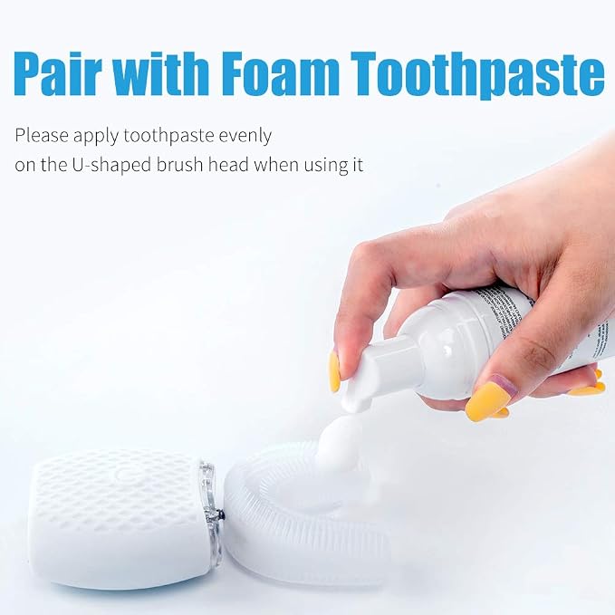 Ultrasonic Toothbrush for Adults Automatic Electric Toothbrush Portable Washable Soft Bristles 30s Automatic Timer Wireless Charging Dual-Use for Travel & Home