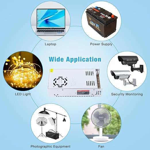 Hosyond 12V 50A 600W Universal Power Supply AC 110V/220V to DC 12V Regulated Switching Power Adapter Transformer LED Driver for LED Strip, CCTV Camera System