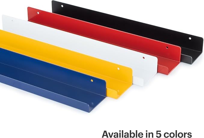Vinyl Record Shelf - A Metal Display Shelf - Wall Mount Now-Playing Vinyl Shelves - an Album Record Holder That Doubles as a Picture Ledge - Fits All Records (Red)