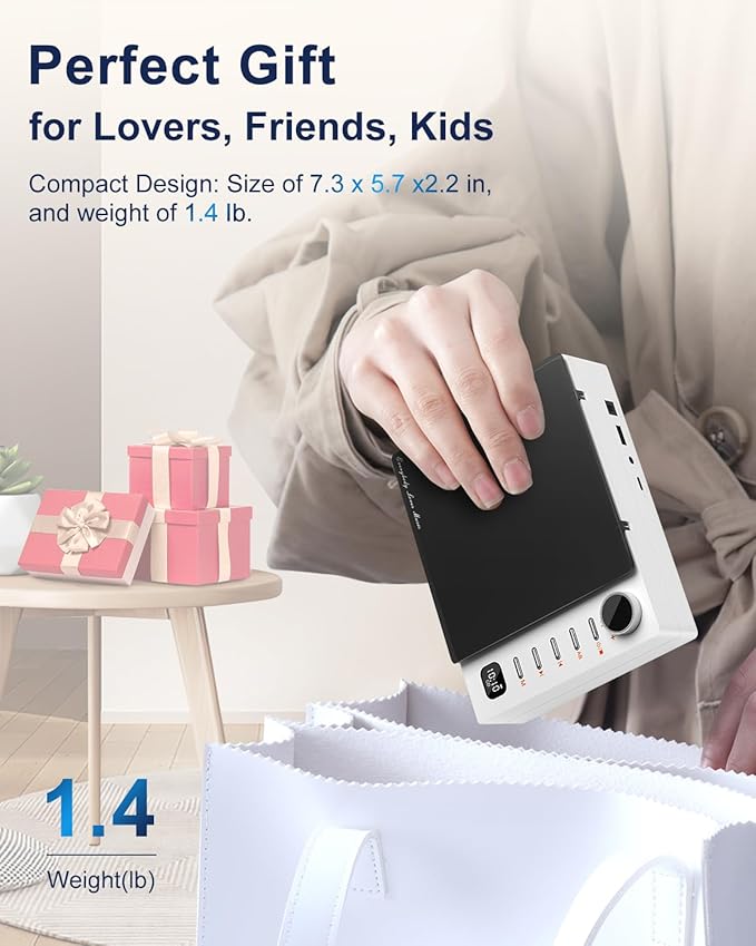 CD Player Portable, Leapwell Portable CD Player with Speakers Bluetooth Rechargeable, Small Compact Retro CD Players for Home, Personal Desktop CD Player with USB White